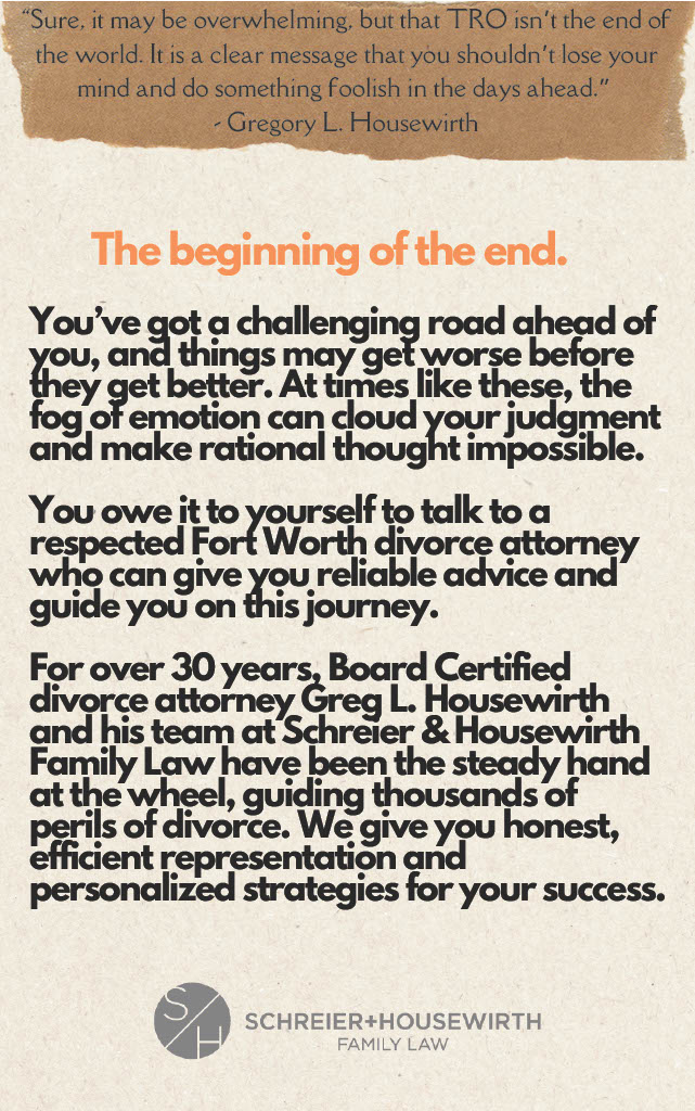Schreier & Housewirth Family Law in Fort Worth, TX - Image of So You've been served with Divorce Papers